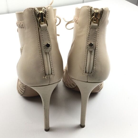 Avec Les Filles Pink Heels,  Peep Toe Laced Booties, Size - 9M - Picture 6 of 13